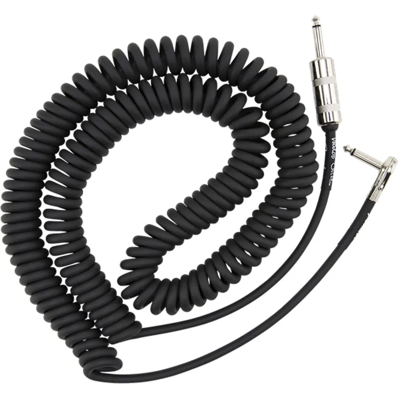 Reduced Price Fender Jimi Hendrix Voodoo Child Cable, 1/4TS Right-Angle to Straight, 9.1m / 30 ft, Black
