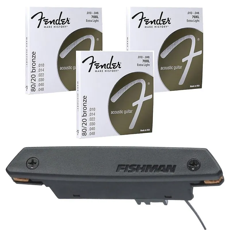 Fishman Rare Earth Single Coil Pickup & Fender 70XL Extra Light Guitar Strings New Release