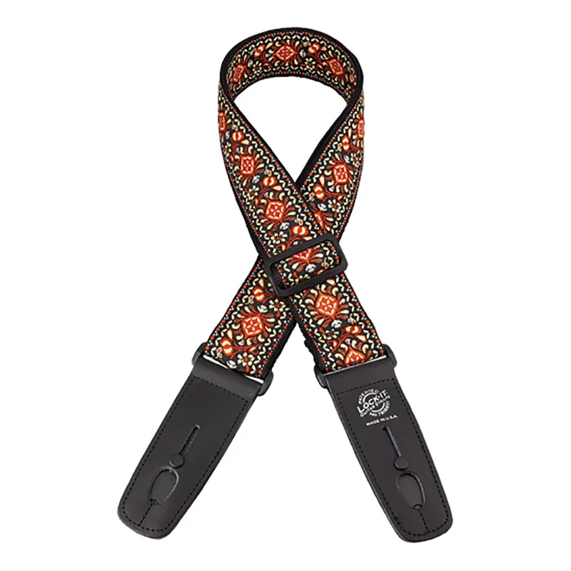 Get Yours Lock-It Straps LIS 063 Retro Vintage Series 36''-60'' Guitar Strap Chestnut Bay