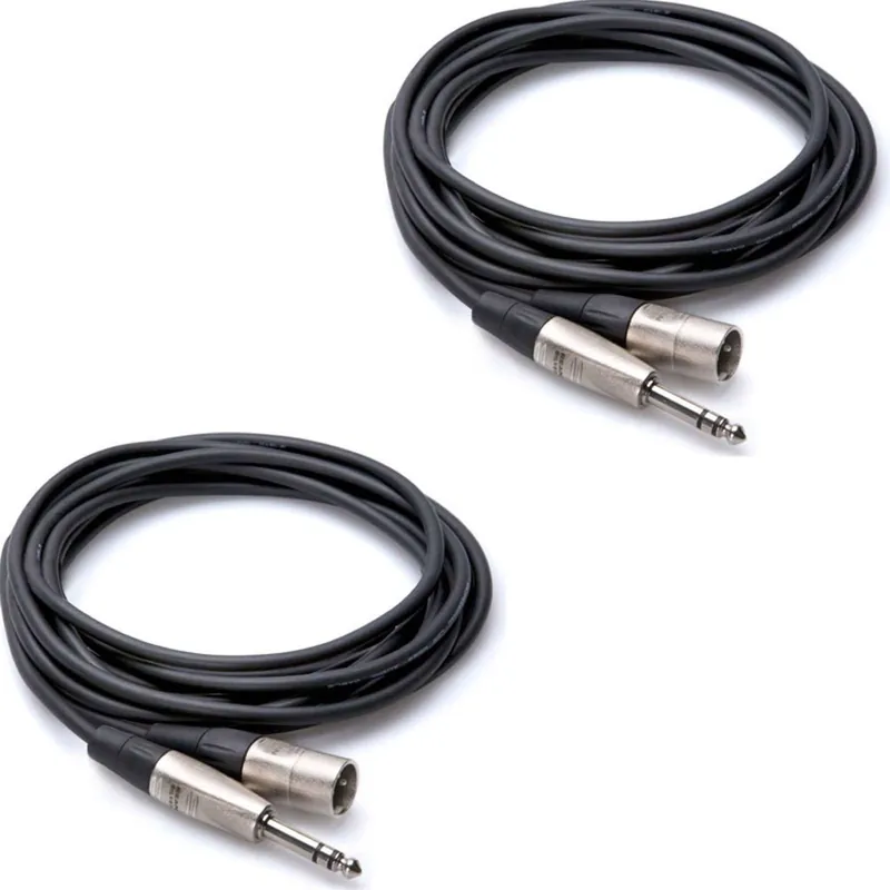 Price Drop 2 Packs Hosa HSX-020 Pro Balanced Interconnect 1/4TRS to XLR3M Male 20ft Cable