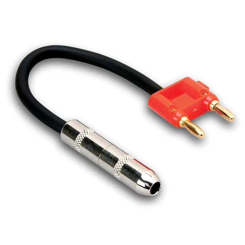 Hosa BNP-116RD Speaker Adaptor, Hosa 1/4 in TS to Dual Banana, 6 in, Red Limited Time