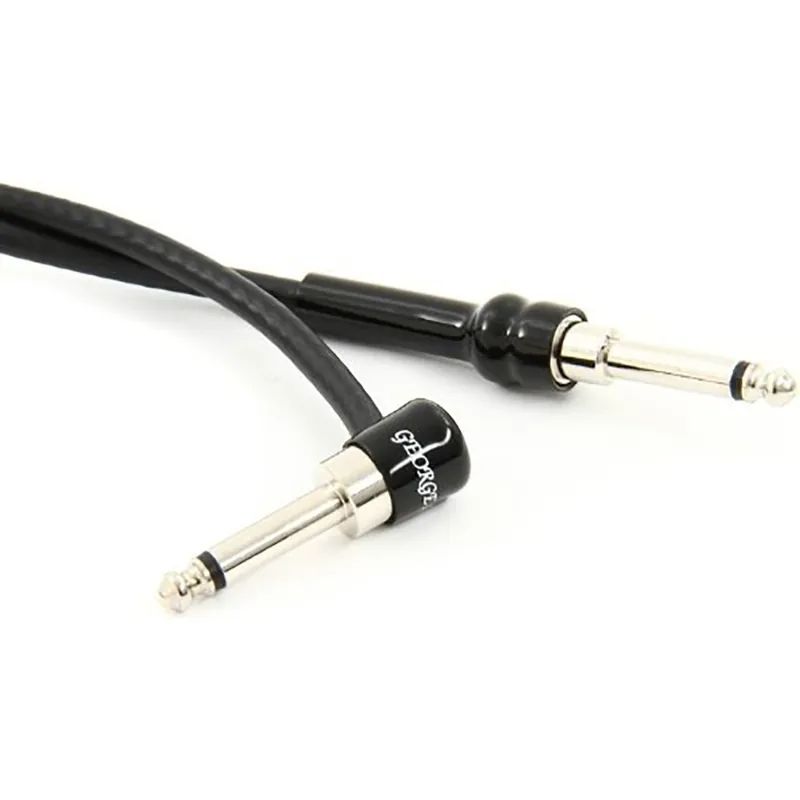 Order Now George L's 155 Instrument Cable, TS 1/4Straight to Right-Angle, Black - 10ft