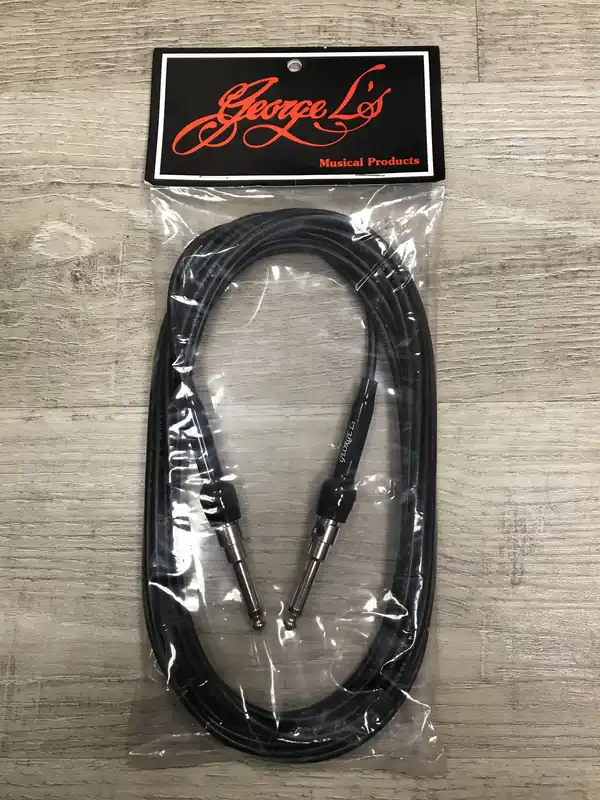 Hot Picks George L's 155 Instrument Cable, TS 1/4Straight to Same, Black - 20ft