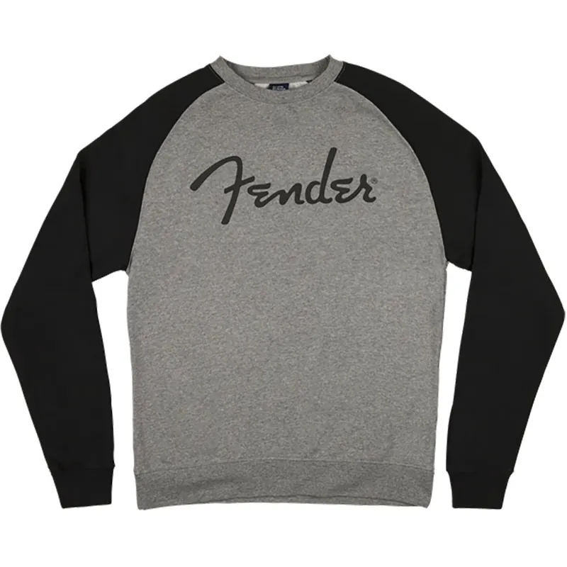 Fender Unisex Logo Pullover, Black/Grey, Large (L) Luxury