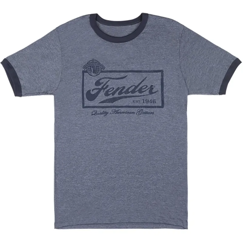 Sale Fender Beer Label Men's T-Shirt, Blue, Double Extra Large (XXL)