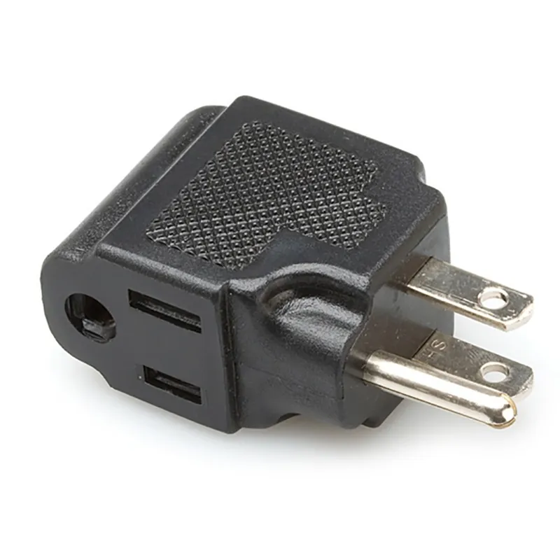 Warranty Included Hosa PWA-486 Right-Angle Power Adaptor, NEMA 5-15R to NEMA 5-15P