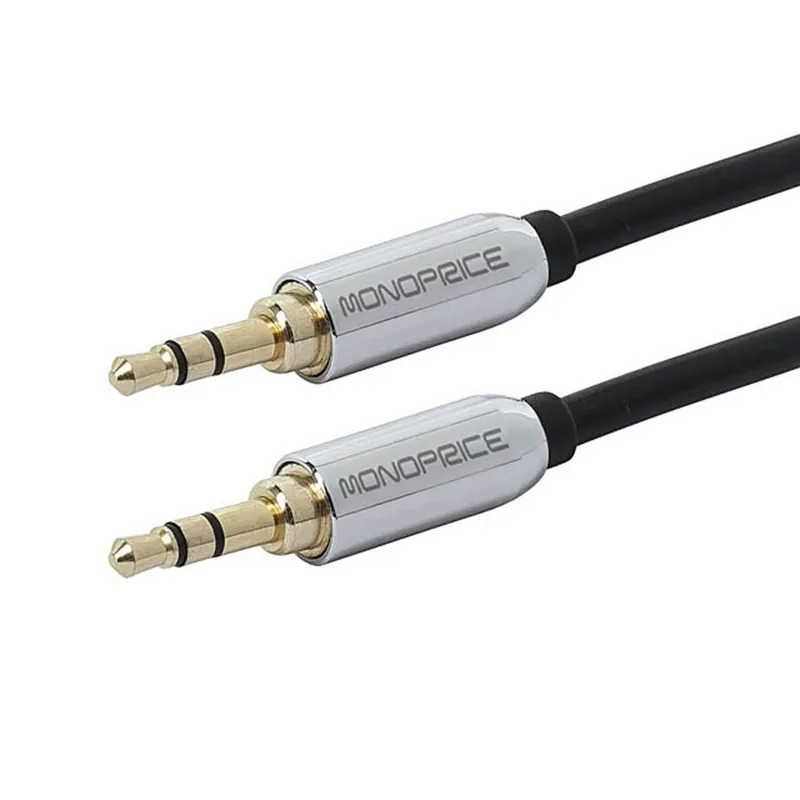 Monoprice 9766 Mobile 3.5mm Stereo Male to 3.5mm Stereo Male (Gold Plated) Cable, Black - 10 ft Next Day Delivery