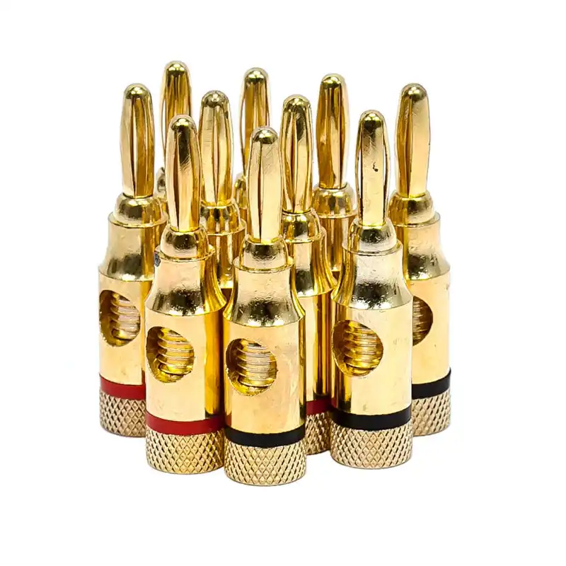 Monoprice 9437 - 5 Pairs of High-Quality Gold Plated Speaker Banana Plugs, Open Screw Type Hot Deal