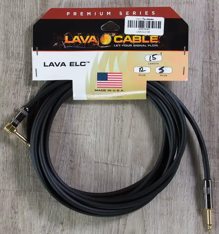 High Quality Lava Cable ELC Instrument Cable, Right-Angle to Straight, 15 ft