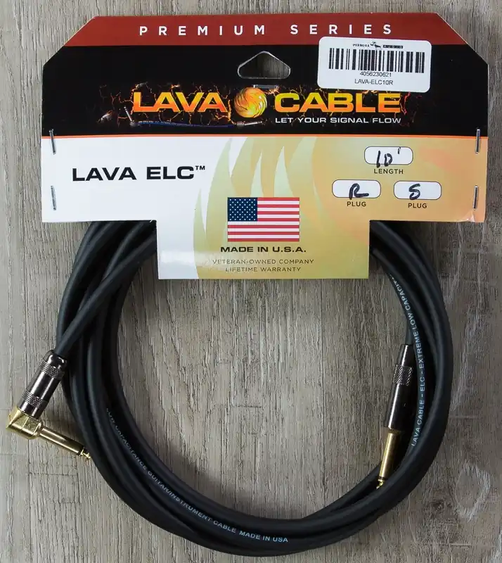 Lava Cable ELC Instrument Cable, Right-Angle to Straight, 10 ft Limited Time