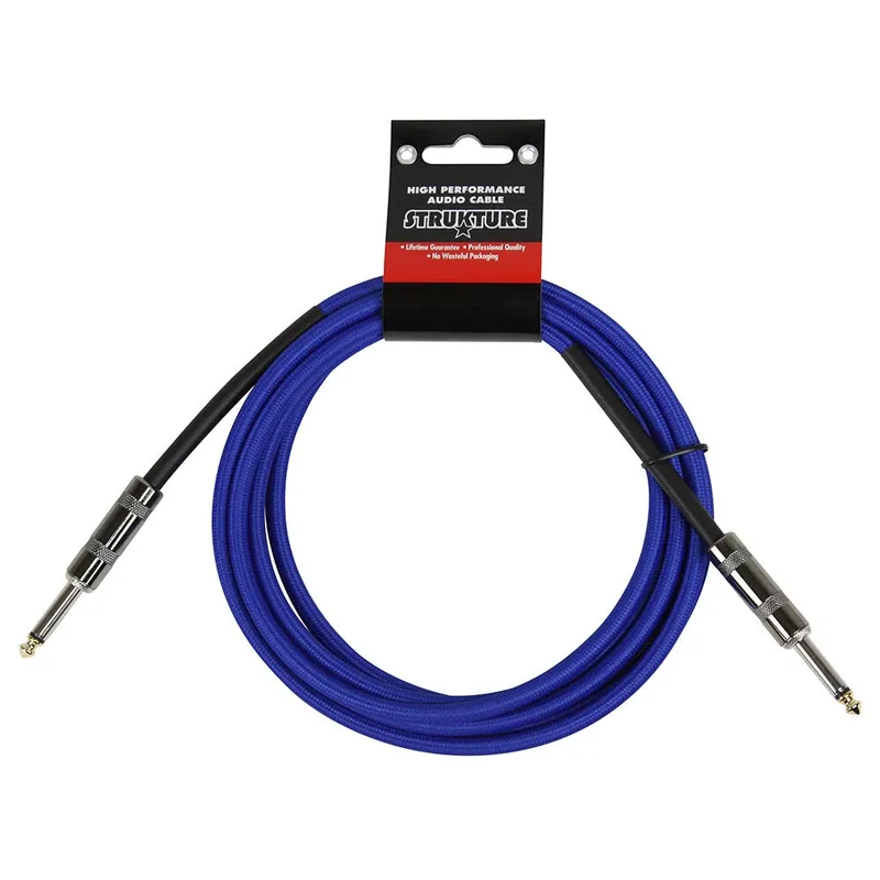 Place Order Ace Strukture 10ft Instrument Cable, Woven Blue. (ACE-STRK-SC10BL)