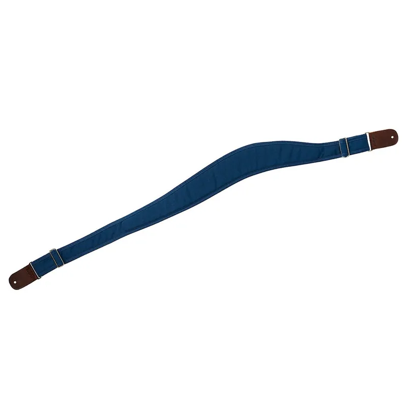 Eso Strap Ergonomic Cloth Guitar Bass Straps w/ Hand Crafted Leather Ends - Navy Blue Affordable