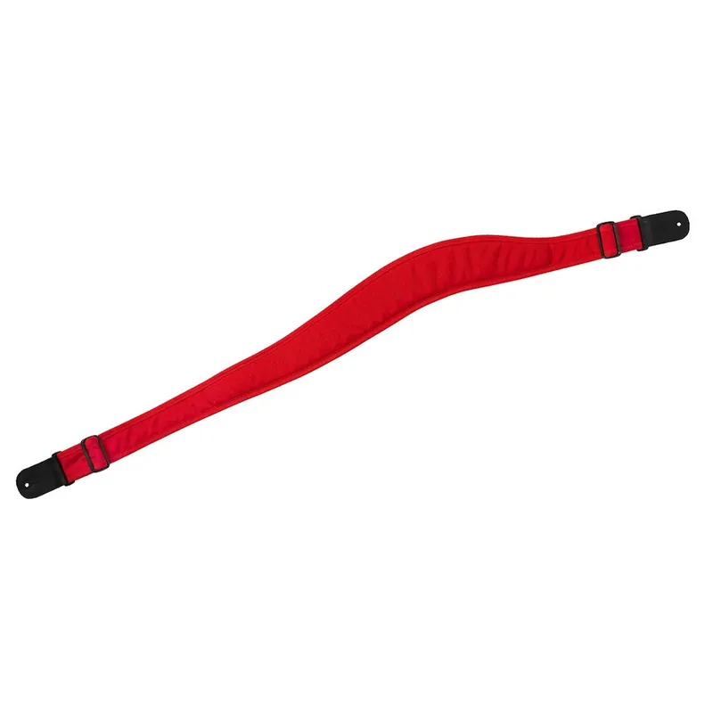Deal Eso Strap Ergonomic Cloth Guitar Bass Straps w/ Hand Crafted Leather Ends - Red