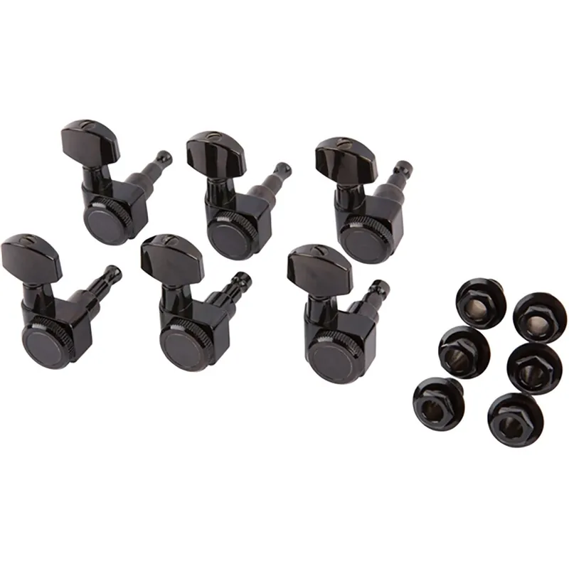 Fender Locking Stratocaster / Telecaster Set of 6 Tuning Machines - Black Trusted Brand