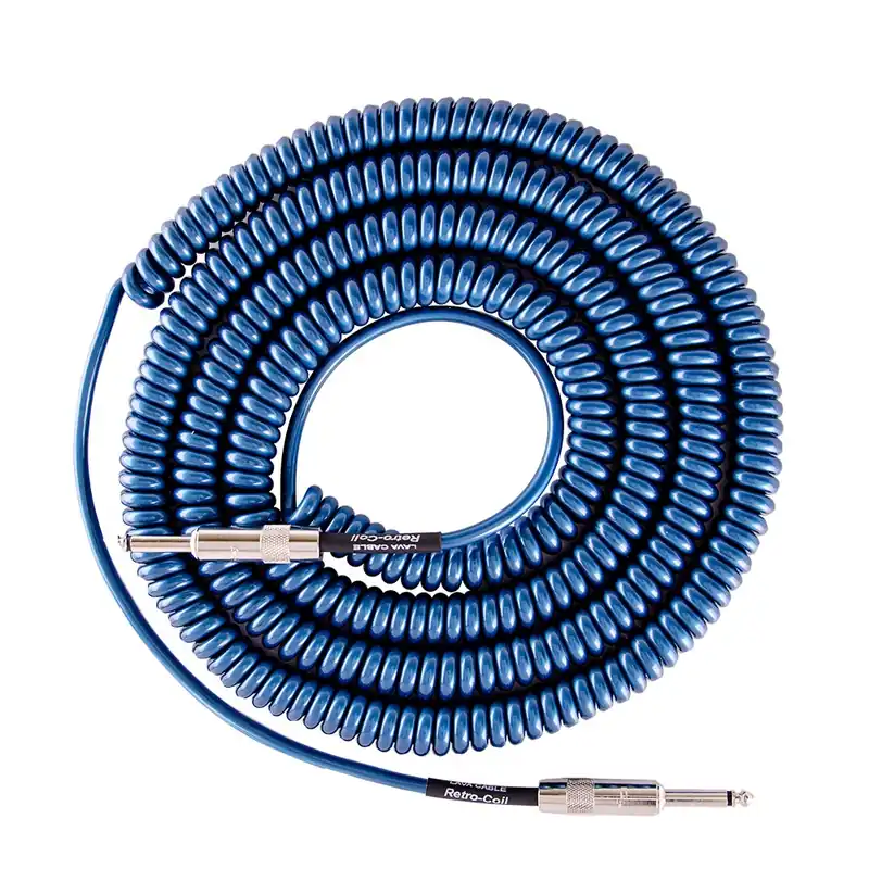 Professional Grade Lava Cable LCRCMB Retro Coil 20' Straight Instrument Cable - Metallic Blue