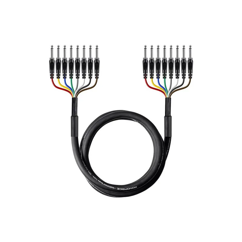 No Minimum Order Monoprice 601496 8-Channel 1/4inch TS Male to 1/4inch TS Male Snake Cable (20 ft)