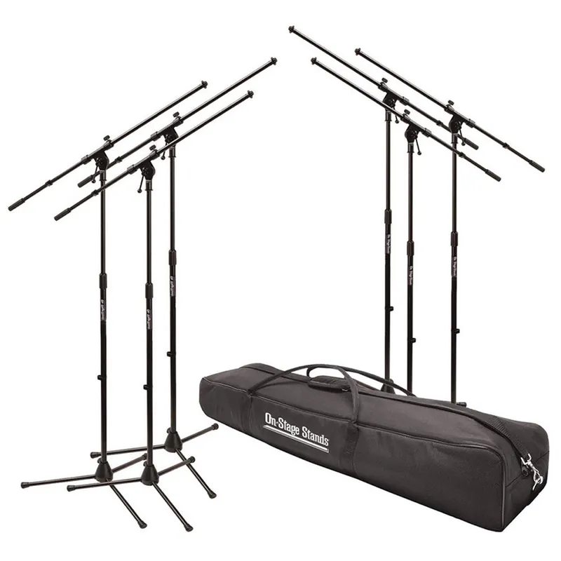Low Price On-Stage Stands MS7706-6 Pack (MS7701B Euroboom Microphone Stands with Carry Bag)