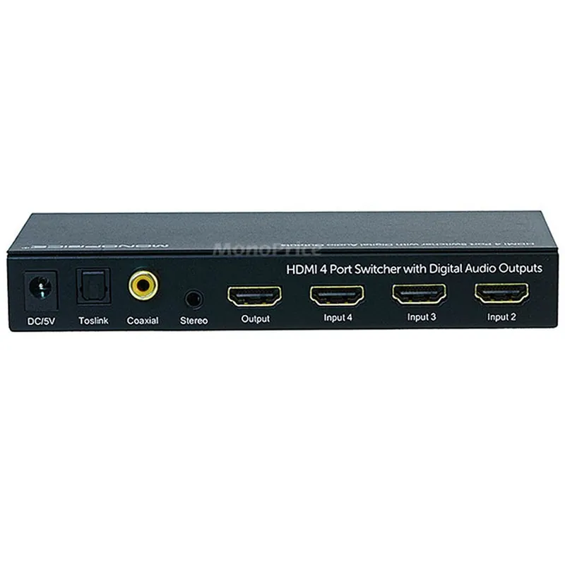 Price Cut Monoprice 5557 4x1 HDMI® Switch with Analog, Digital Coaxial, and Digital Optical Audio Outputs