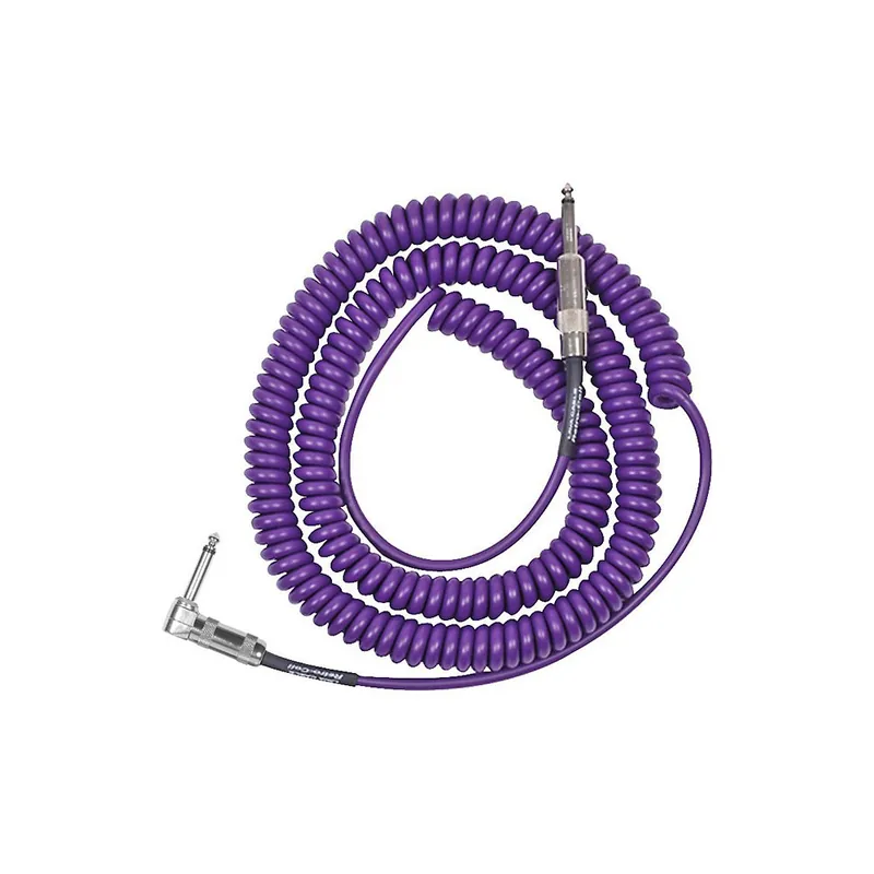 No Minimum Order Lava Cable LCRCRMP Retro Coil 20' Right-Angle to Straight Instrument Cable - Metallic Purple