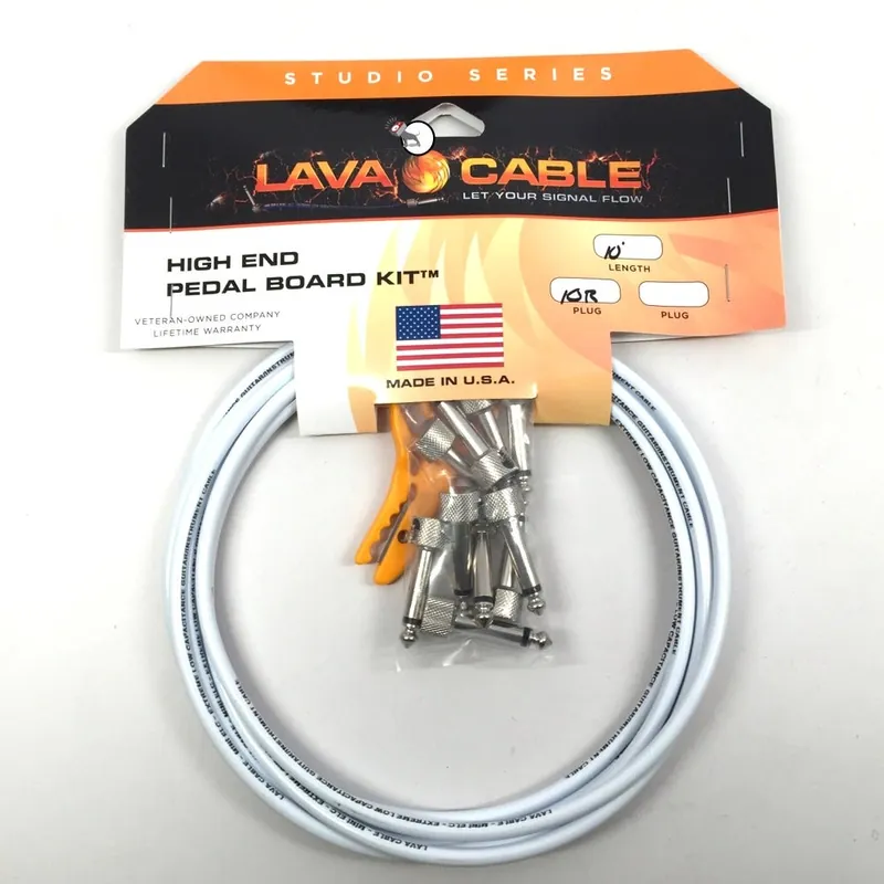 Lava Cable LCPBKTR-W Studio Series High End Pedal Board Kit (White) Last Chance