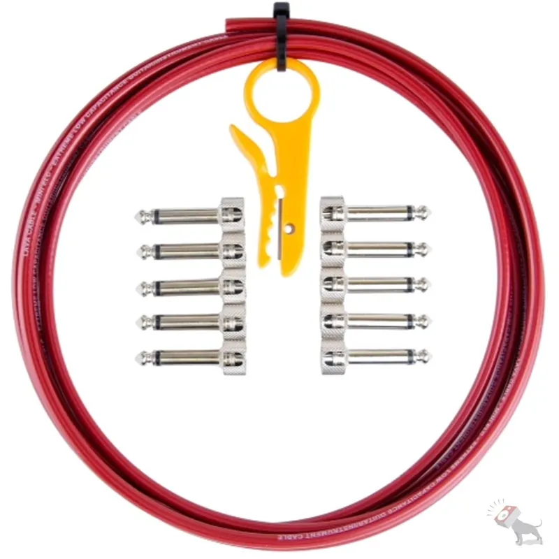Lava Soldered Mini Plug Kit 10' Cable 10 Right-Angle Plugs (Red) No Minimum Order
