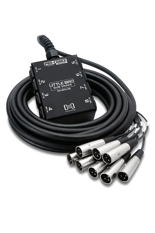 Final Sale Hosa Pro-Conex Little Bro' Sub Snake 8 x XLR Sends & no Returns, 50 ft SH-8X0-50