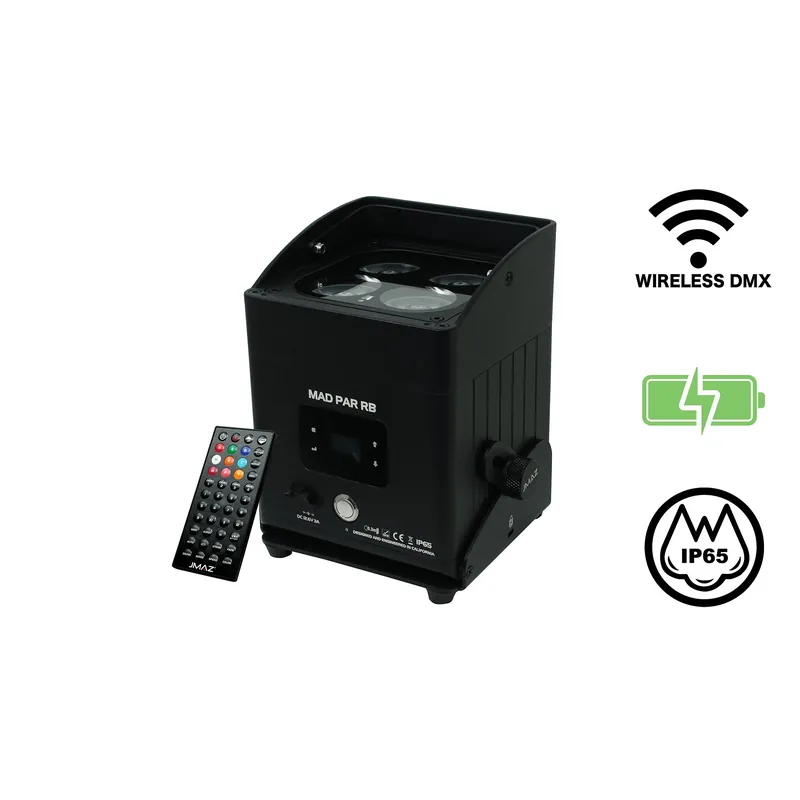 JMAZ Lighting MAD PAR RB 80W RGBAL+C LED Swappable Battery-Powered Outdoor Uplight Price Drop