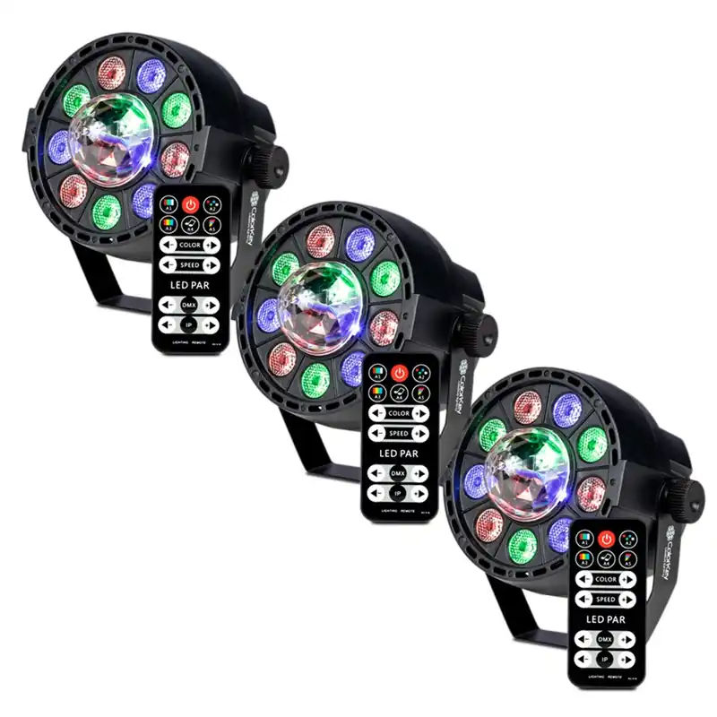 ColorKey CKU-1083 PartyLight FX 3-Piece Fixture Bundle, Quad-Color LED Wash Lights Seasonal Sale