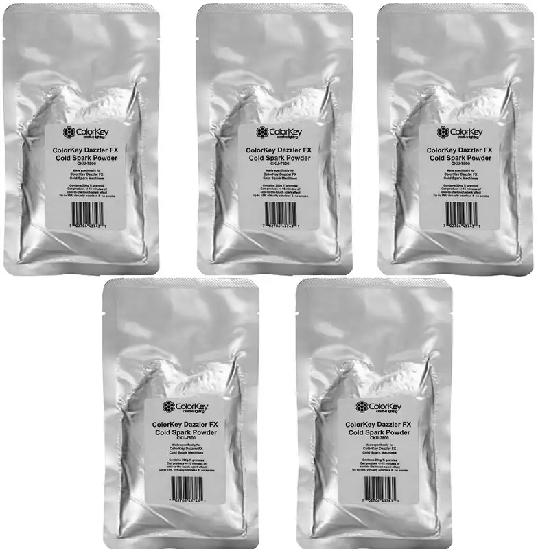 Grab Now 5-Pack of ColorKey Dazzler FX Powder for Non-Flammable Cold Spark Machine, 200g Bag