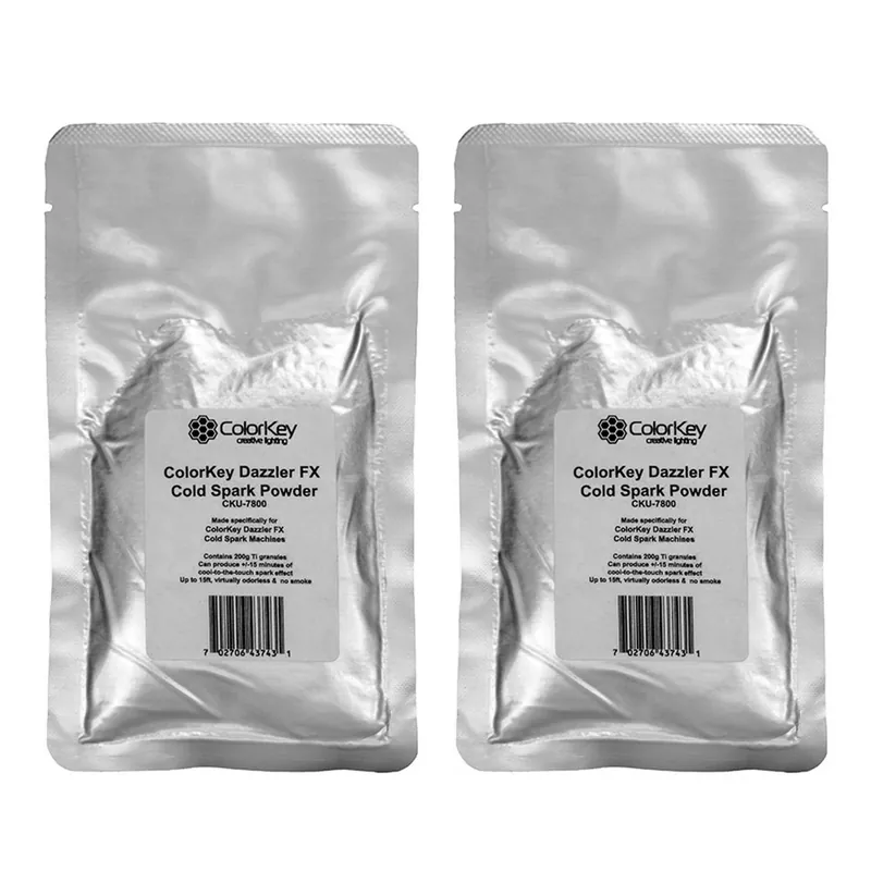 Best Price 2-Pack of ColorKey Dazzler FX Powder for Non-Flammable Cold Spark Machine, 200g Bag