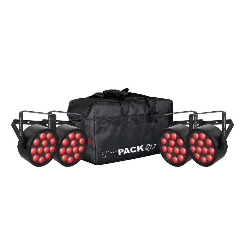 Big Sale Chauvet SlimPACK Q12 ILS 4-Pack of LED Par Wash Lights w/ Carry Bag