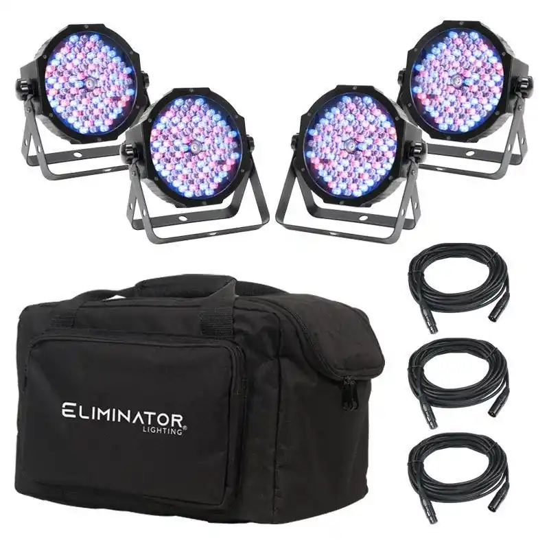 Best Choice Eliminator Lighting MEG560 Mega Flat PAK EP System with 4 Mega Par Profile EP Pars
