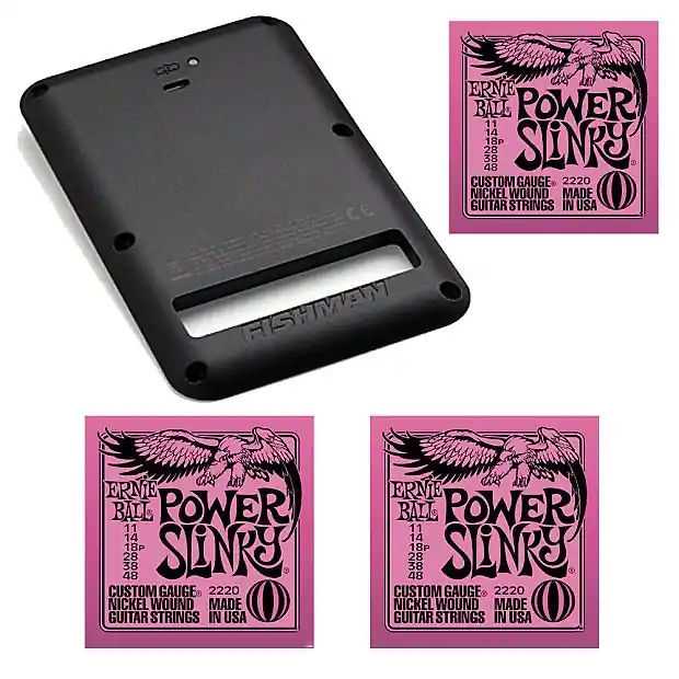 Budget Fishman Fluence Battery Pack for Strat-Black & EB 2220 PS Nickel Guitar Strings