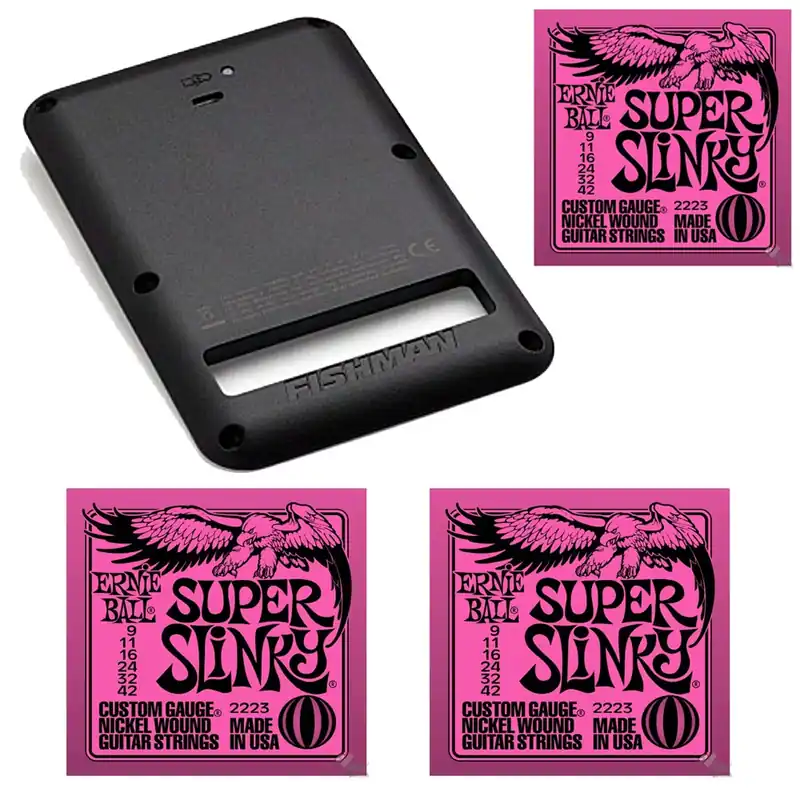 Fishman Fluence Battery Pack for Strat-Black & EB 2223 SS Nickel Guitar Strings Fresh Stock