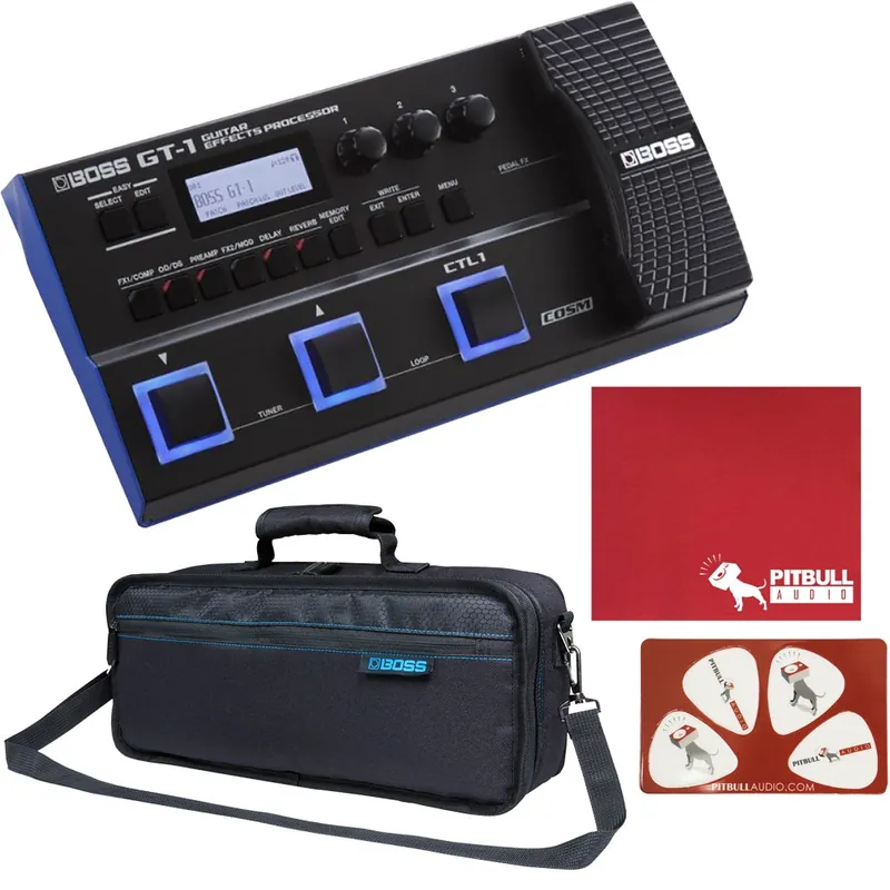 BOSS GT-1 COSM Guitar Reverb Wah Delay USB Effects Processor w/ Carrying Bag Discount