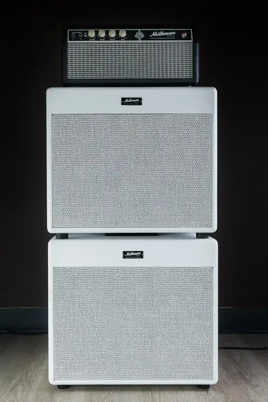 Express Delivery Milkman Sound 700W Bass Half and Half Amp Head (Black/Silver) and (2) 1x12Celestion Cabinets (Whole Milk)