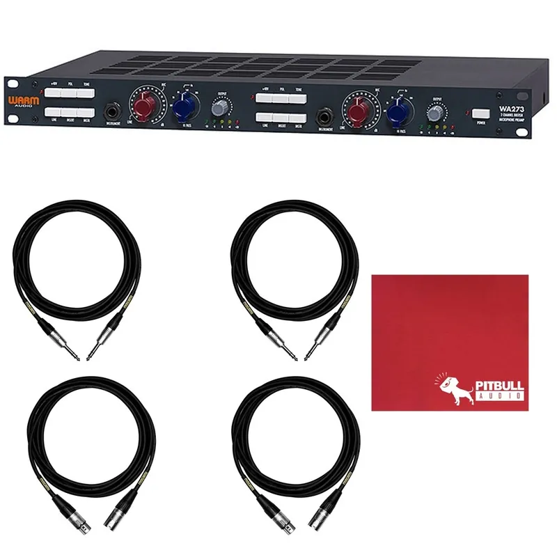 Top Pick Warm Audio WA273 Dual Channel British Microphone Preamp with Mogami 1/4TRS and XLR Cables