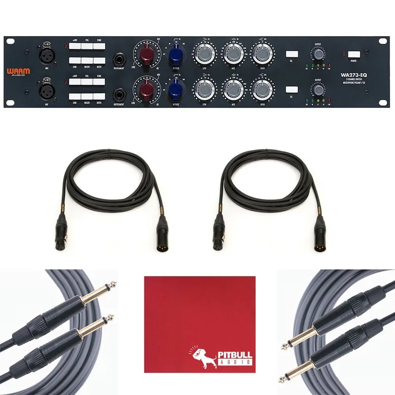 Warm Audio WA273-EQ Mic/Line/Instrument Preamp & EQ with Mogami Gold 1/4TS and XLR Cables Latest