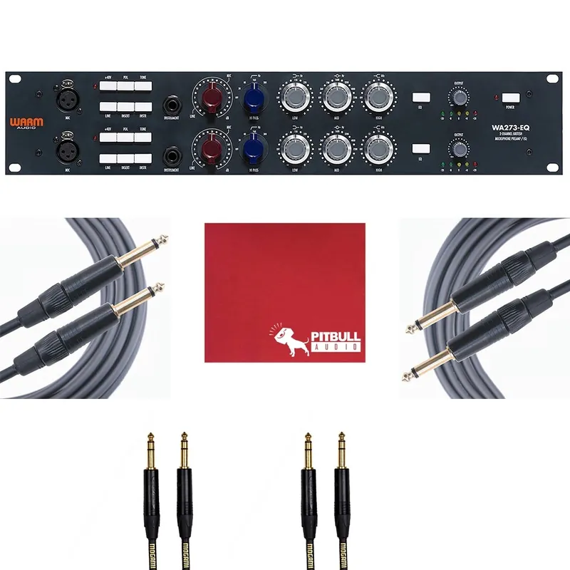 Warm Audio WA273-EQ Mic/Line/Instrument Preamp & EQ with Mogami Gold 1/4TS and TRS Cables Final Sale