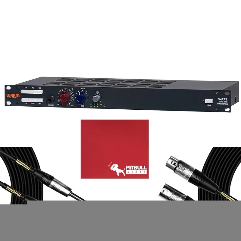 Warm Audio WA73 1-Channel British Microphone Preamp with 25' XLR and 20' TS Mogami Cables New Release