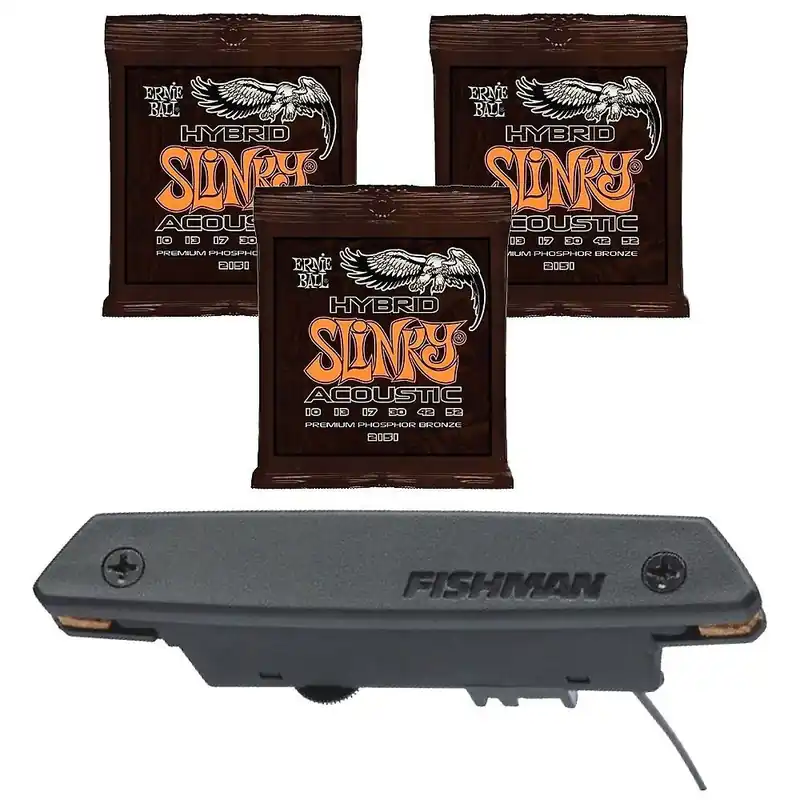 Fishman Rare Earth Humbucking Pickup with EB 2151 Hybrid Slinky Guitar Strings Hassle-Free Returns