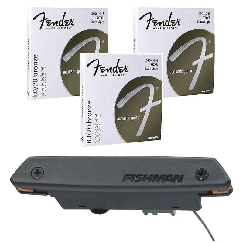Fishman Rare Earth Humbucking Pickup & Fender 70XL Extra Light Guitar Strings Buy Direct