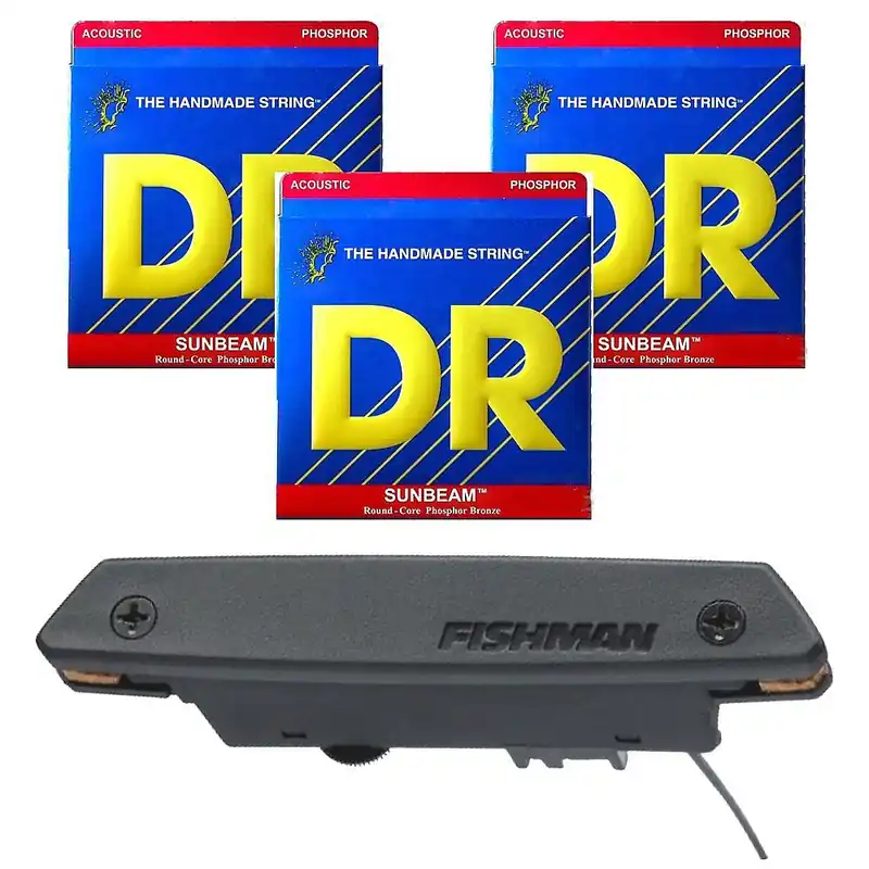 Free Delivery Fishman Rare Earth Humbucking Pickup with DRS RCA-11 M/L Guitar Strings