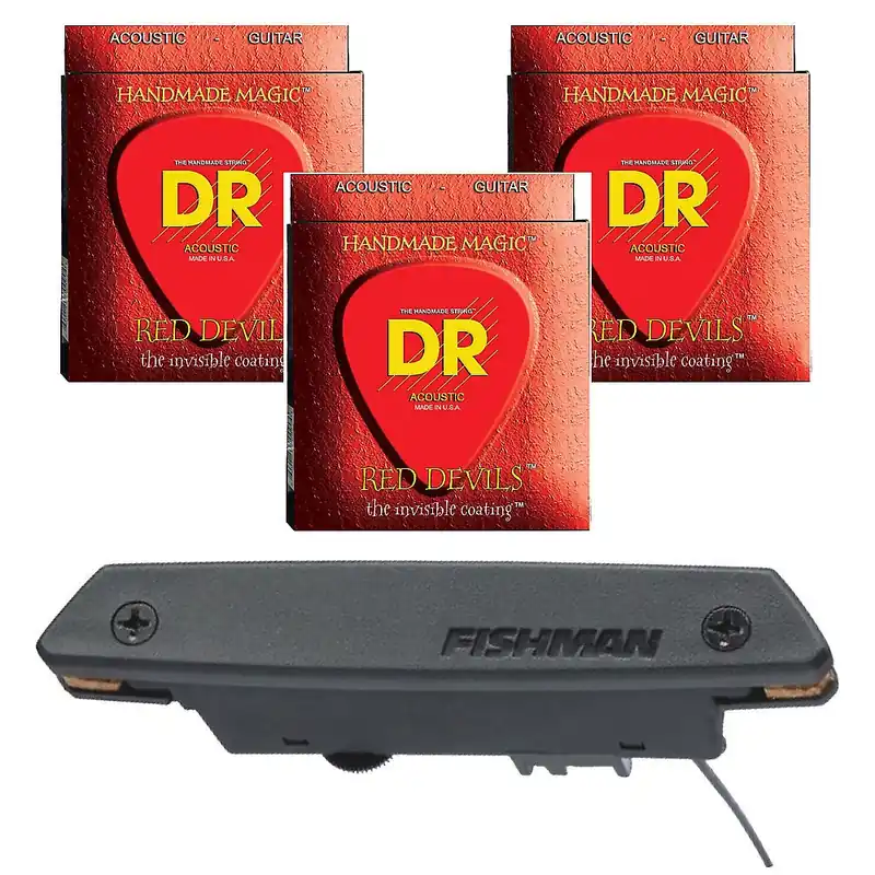 Place Order Fishman Rare Earth Humbucking Pickup with DRS RDA-11 K3 RD M/L Guitar Strings