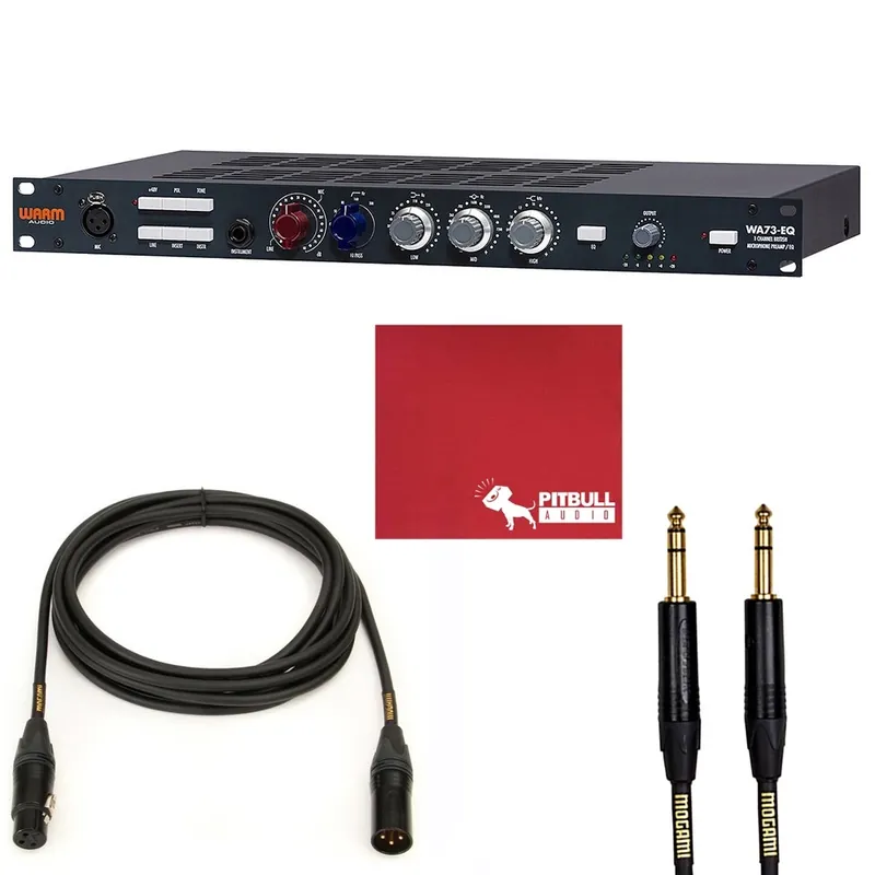 Next Day Delivery Warm Audio WA73-EQ 1-Channel British Microphone Preamp & EQ with 15' XLR and 10' TRS Mogami Cables