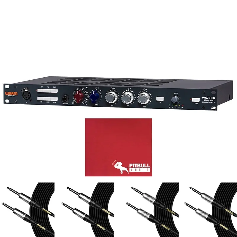 Warm Audio WA73-EQ 1-Channel British Microphone Preamp & EQ with Mogami 1/4TS & TRS Cables Time-Limited