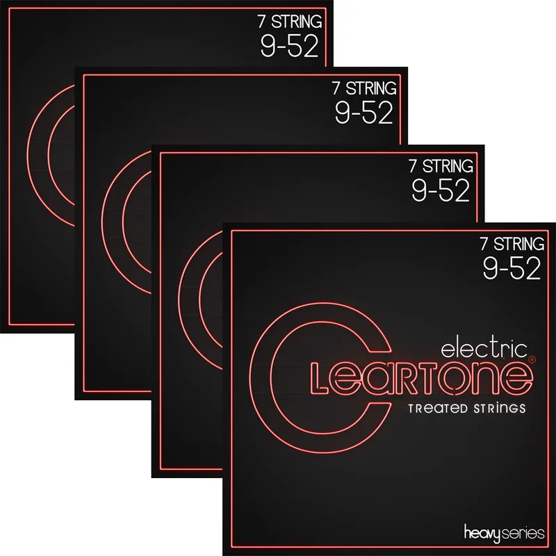 Top Rated 4 Sets of Cleartone 9409-7 Monster Heavy Series 7-String Electric Guitar Strings, Nickel Plated Steel, Super Light (9-52)
