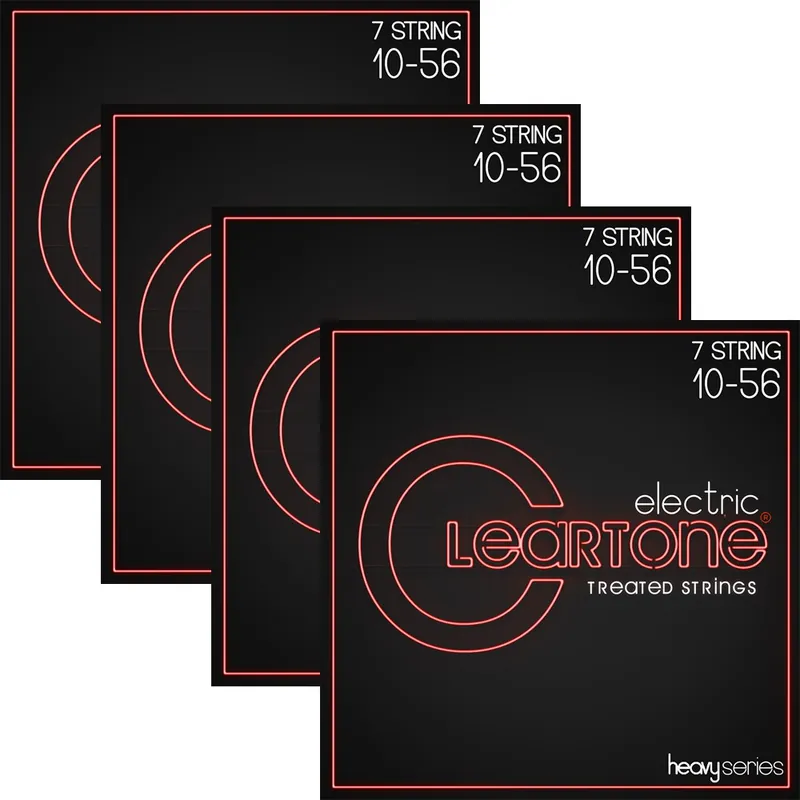 Direct From Factory 4 Sets of Cleartone 9410-7 Monster Heavy Series 7-String Electric Guitar Strings, Nickel Plated, Light (10-56)