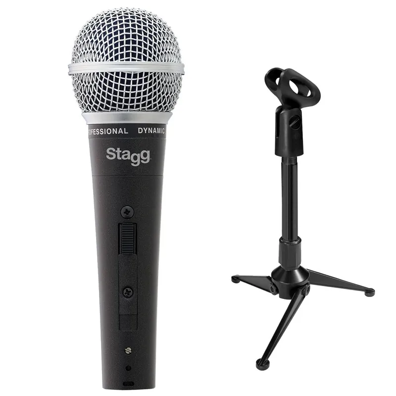 Stagg SDM50 Dynamic Microphone with XLR Cable and Mini Tripod Stand Viral