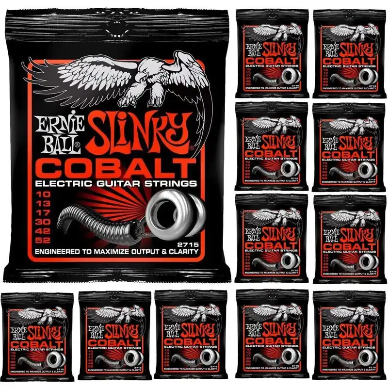 Fast Shipping 12 Pack Ernie Ball 2715 Cobalt Skinny Top Heavy Bottom Electric Guitar Strings